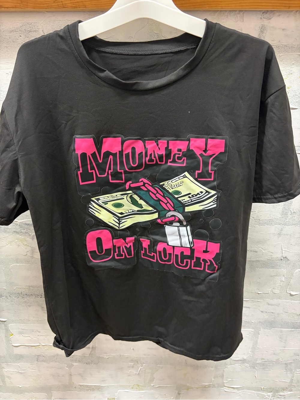 Money On Lock Graphic Tee - Black